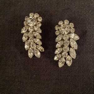 Vintage Rhinestone Clip On Earrings